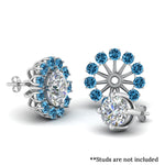 Load image into Gallery viewer, floral-diamond-earring-jackets-for-studs-with-blue-topaz-in-white-gold-FDEAR893GICBLTOANGLE1-NL-WG.jpg

