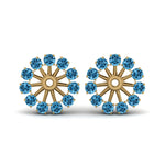 Load image into Gallery viewer, floral-diamond-earring-jackets-for-studs-with-blue-topaz-in-yellow-gold-FDEAR893GICBLTOANGLE1-NL-YG.jpg
