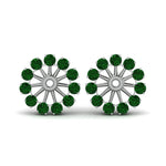 Load image into Gallery viewer, floral-diamond-earring-jackets-for-studs-with-emerald-in-white-gold-FDEAR893GEMGRANGLE1-NL-WG.jpg

