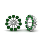 Load image into Gallery viewer, floral-diamond-earring-jackets-for-studs-with-emerald-in-white-gold-FDEAR893GEMGRANGLE1-NL-WG.jpg
