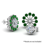 Load image into Gallery viewer, floral-diamond-earring-jackets-for-studs-with-emerald-in-white-gold-FDEAR893GEMGRANGLE1-NL-WG.jpg
