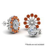 Load image into Gallery viewer, floral-diamond-earring-jackets-for-studs-with-orange-sapphire-in-white-gold-FDEAR893GSAORANGLE1-NL-WG.jpg
