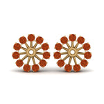 Load image into Gallery viewer, floral-diamond-earring-jackets-for-studs-with-orange-sapphire-in-yellow-gold-FDEAR893GSAORANGLE1-NL-YG.jpg
