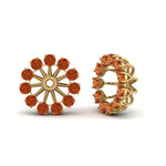 Load image into Gallery viewer, floral-diamond-earring-jackets-for-studs-with-orange-sapphire-in-yellow-gold-FDEAR893GSAORANGLE1-NL-YG.jpg
