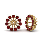 Load image into Gallery viewer, floral-diamond-earring-jackets-for-studs-with-ruby-in-yellow-gold-FDEAR893GRUDRANGLE1-NL-YG.jpg
