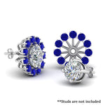 Load image into Gallery viewer, floral-diamond-earring-jackets-for-studs-with-sapphire-in-white-gold-FDEAR893GSABLANGLE1-NL-WG.jpg
