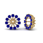 Load image into Gallery viewer, floral-diamond-earring-jackets-for-studs-with-sapphire-in-yellow-gold-FDEAR893GSABLANGLE1-NL-YG.jpg
