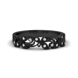 Floral Diamond Wedding Anniversary Band