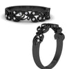 Load image into Gallery viewer, floral-diamond-wedding-anniversary-band-in-black-gold-FD11261BANGLE3-NL-BG.jpg