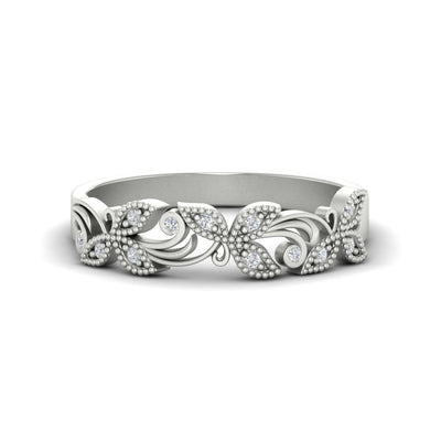 Floral Diamond Wedding Anniversary Band
