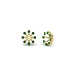Load image into Gallery viewer, floral-halo-emerald-earring-jackets-for-1-carat-studs-in-yellow-gold-fdear894gemgrangle1-1.00ct-nl-yg?v=1762512696
