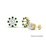 Load image into Gallery viewer, floral-halo-emerald-earring-jackets-for-1-carat-studs-in-yellow-gold-fdear894gemgrangle3-1.00ct-nl-yg?v=1762512696
