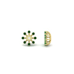 Load image into Gallery viewer, floral-halo-emerald-earring-jackets-for-1-carat-studs-in-yellow-gold-fdear894gemgrangle4-1.00ct-nl-yg?v=1762512697
