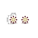 Load image into Gallery viewer, floral-halo-pink-sapphire-earring-jackets-for-1-carat-studs-in-yellow-gold-fdear894gsadrpiangle2-1.00ct-nl-yg-hw?v=1762512696
