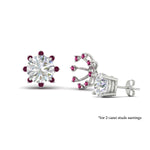 Load image into Gallery viewer, floral-halo-pink-sapphire-earring-jackets-for-2-carat-studs-in-white-gold-fdear894gsadrpiangle3-2.00ct-nl-wg-lg1?v=1762512700
