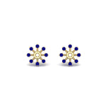Load image into Gallery viewer, floral-halo-sapphire-earring-jackets-for-1-carat-studs-in-yellow-gold-fdear894gsablangle2-1.00ct-nl-yg?v=1762512696
