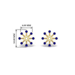 Load image into Gallery viewer, floral-halo-sapphire-earring-jackets-for-2-carat-studs-in-yellow-gold-fdear894gsablangle2-2.00ct-nl-yg-hw?v=1762512700

