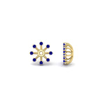 Load image into Gallery viewer, floral-halo-sapphire-earring-jackets-for-2-carat-studs-in-yellow-gold-fdear894gsablangle4-2.00ct-nl-yg?v=1762512700
