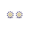 Load image into Gallery viewer, floral-halo-sapphire-earring-jackets-for-3-carat-studs-in-yellow-gold-fdear894gsablangle2-3.00ct-nl-yg?v=1762513222