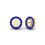 Load image into Gallery viewer, floral-sapphire-earrings-jacket-for-3-carat-stud-in-yellow-gold-fdear11307gsablangle1-0-65ct-nl-yg.jpg