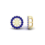 Load image into Gallery viewer, floral-sapphire-earrings-jacket-for-3-carat-stud-in-yellow-gold-fdear11307gsablangle1-0-65ct-nl-yg.jpg