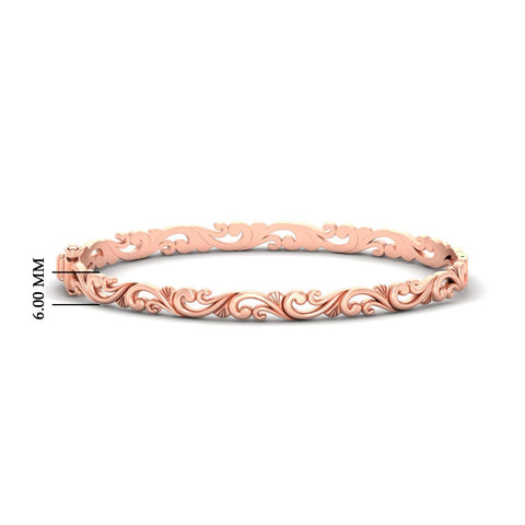 Floral Scroll Filigree Gold Bracelet