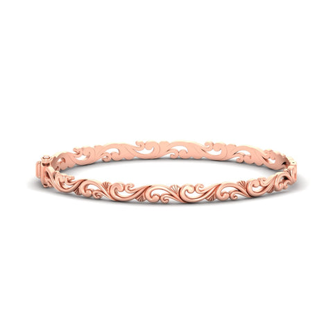 Floral Scroll Filigree Gold Bracelet
