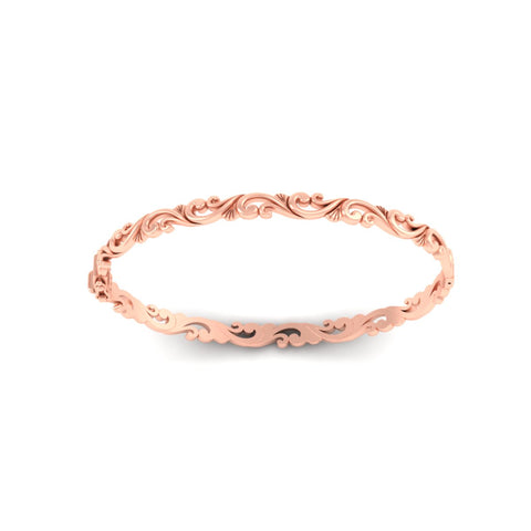 Floral Scroll Filigree Gold Bracelet
