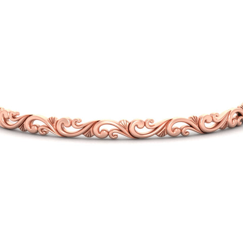 Floral Scroll Filigree Gold Bracelet