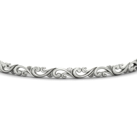 Floral Scroll Filigree Gold Bracelet