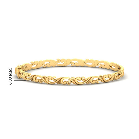 Floral Scroll Filigree Gold Bracelet