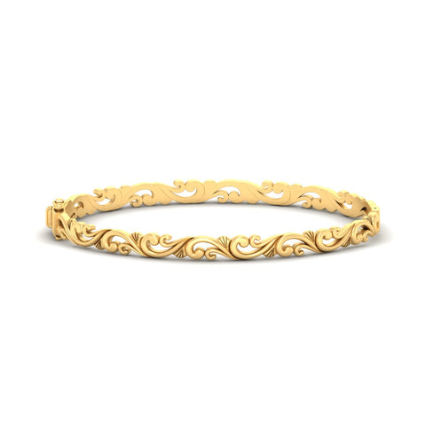 Floral Scroll Filigree Gold Bracelet