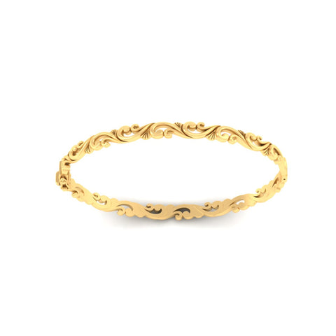 Floral Scroll Filigree Gold Bracelet