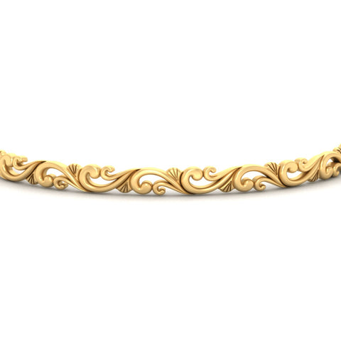 Floral Scroll Filigree Gold Bracelet