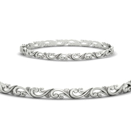 Floral Scroll Filigree Gold Bracelet