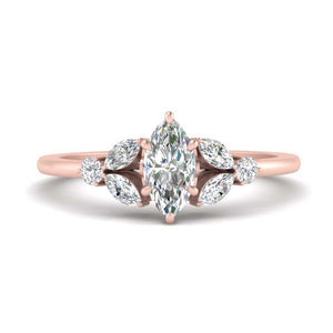 Antique Style Lab-Grown Marquise Diamond Ring