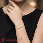 Load image into Gallery viewer, flower-diamond-chain-bracelet-yellow-gold-fdbrc9643-model