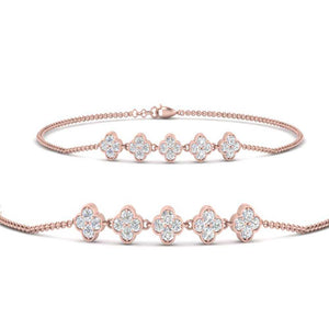 Flower Diamond Chain Bracelet