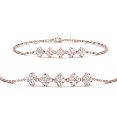 Flower Diamond Chain Bracelet