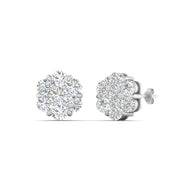 0.75 Carat 7 Stone Flower Diamond Earring