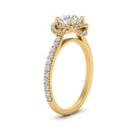 Load image into Gallery viewer, flower-halo-round-diamond-engagement-ring-in-yellow-gold-FD10073RORANGLE2-NL-YG_aaaab605-bd8a-4145-8e39-ee64eb63f27a?v=1750409787
