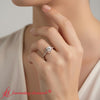Load image into Gallery viewer, flower-halo-round-engagement-ring-rose-gold-fd10073ror-model