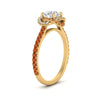 Load image into Gallery viewer, flower-halo-round-orange-sapphire-engagement-ring-in-yellow-gold-FD10073RORGSAORANGLE2-NL-YG_74902d32-c109-4afc-86f5-59b29860f95b?v=1750409787