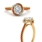 Load image into Gallery viewer, flower-halo-round-orange-sapphire-engagement-ring-in-yellow-gold-FD10073RORGSAORANGLE3-NL-YG_8a661224-b76d-44a3-bc51-798c93cc1d6b?v=1750409788
