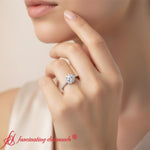 Load image into Gallery viewer, flower-round-halo-diamond-ring-white-gold-fd10218ror-model
