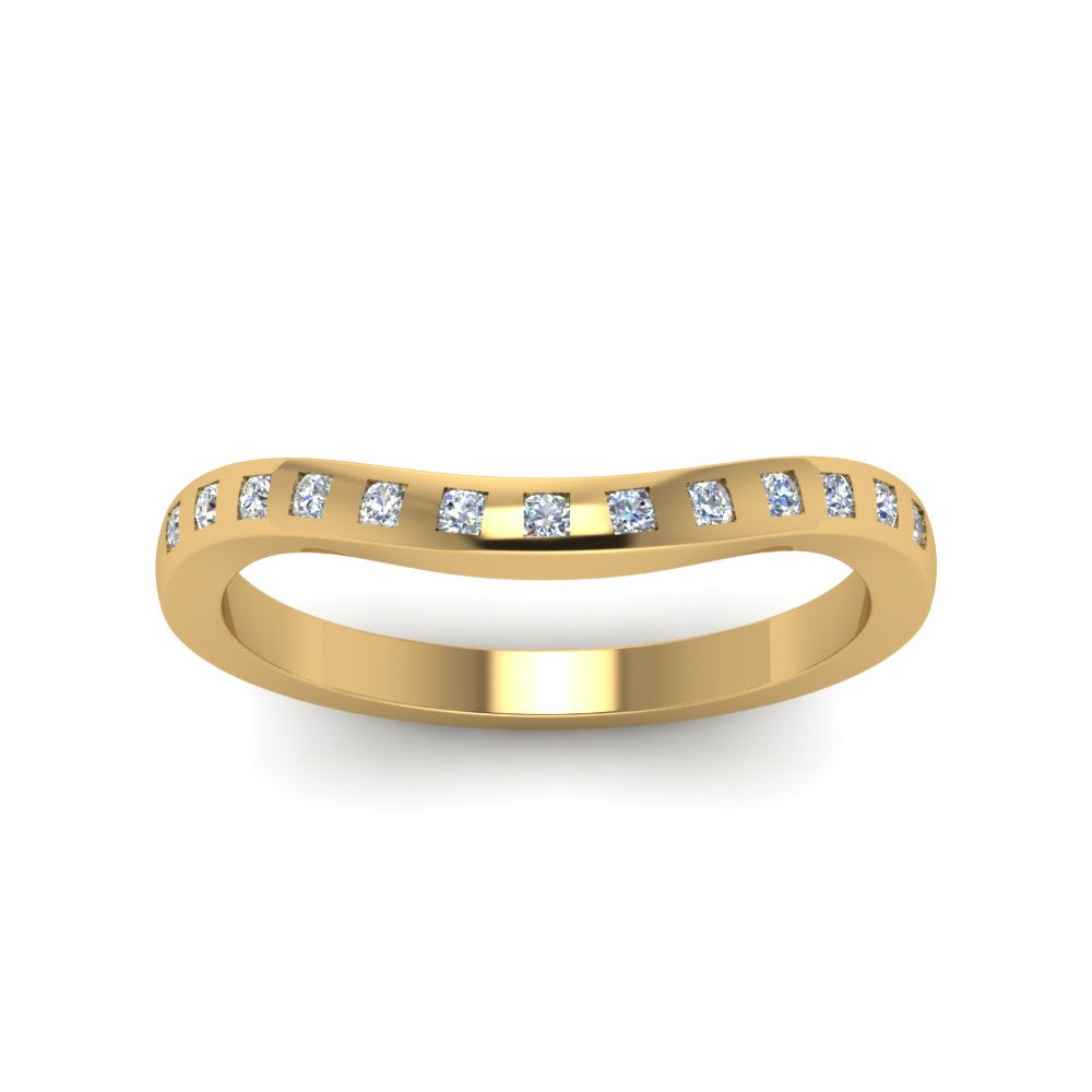 Flush Set Curved Wedding Band