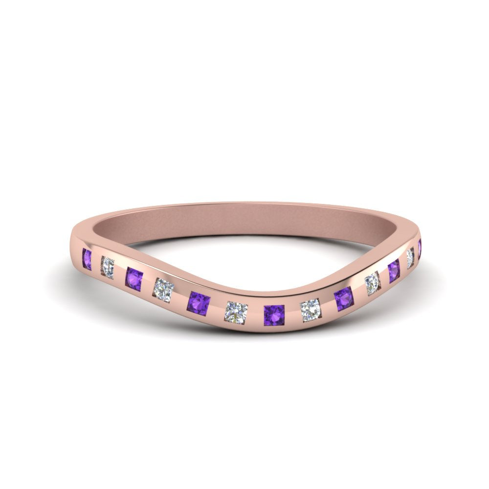 Flush Set Curved Wedding Band