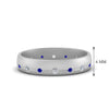 Load image into Gallery viewer, flush-set-diamond-wedding-band-with-blue-sapphire-in-14K-white-gold-FDM122266BGSABL-NL-WG-HW.jpg