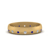 Load image into Gallery viewer, flush-set-diamond-wedding-band-with-blue-sapphire-in-14K-yellow-gold-FDM122266BGSABL-NL-YG.jpg