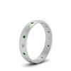 Load image into Gallery viewer, flush-set-diamond-wedding-band-with-emerald-in-14K-white-gold-FDM122266BGEMGRANGLE2-NL-WG.jpg